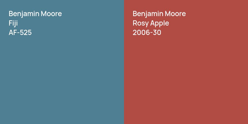 Benjamin Moore Fiji vs. Benjamin Moore Rosy Apple