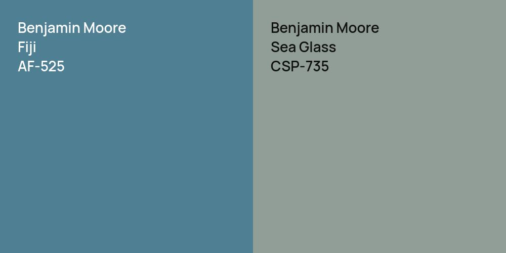 Benjamin Moore Fiji vs. Benjamin Moore Sea Glass