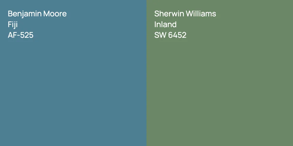 Benjamin Moore Fiji vs. Sherwin Williams Inland