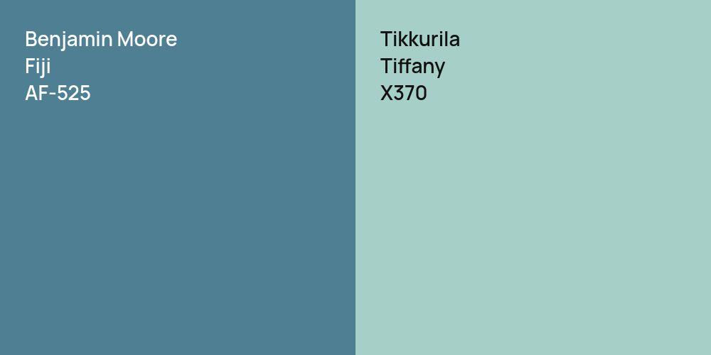 Benjamin Moore Fiji vs. Tikkurila Tiffany