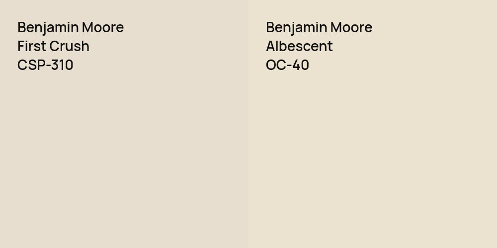 Benjamin Moore First Crush vs. Benjamin Moore Albescent