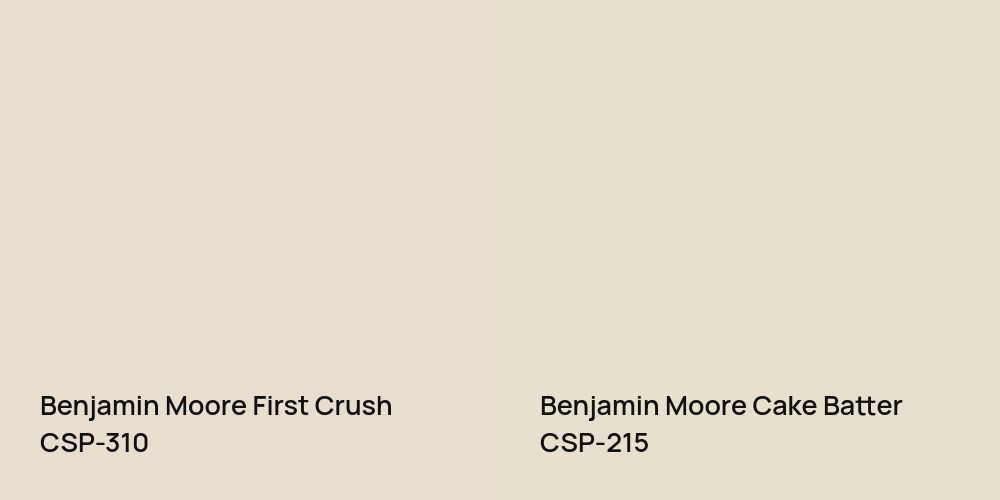 Benjamin Moore First Crush vs. Benjamin Moore Cake Batter