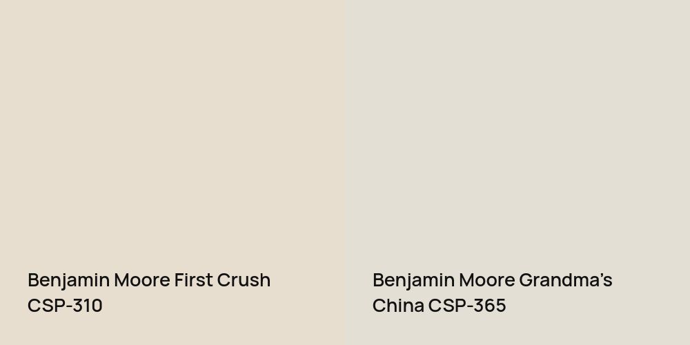 Benjamin Moore First Crush vs. Benjamin Moore Grandma's China