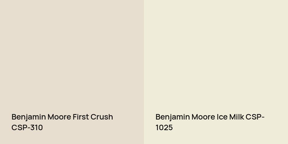 Benjamin Moore First Crush vs. Benjamin Moore Ice Milk