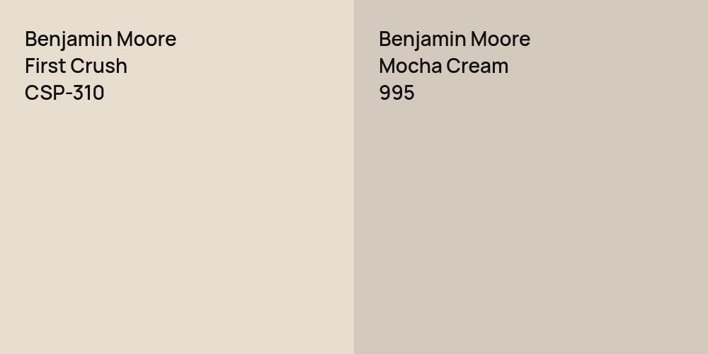 Benjamin Moore First Crush vs. Benjamin Moore Mocha Cream