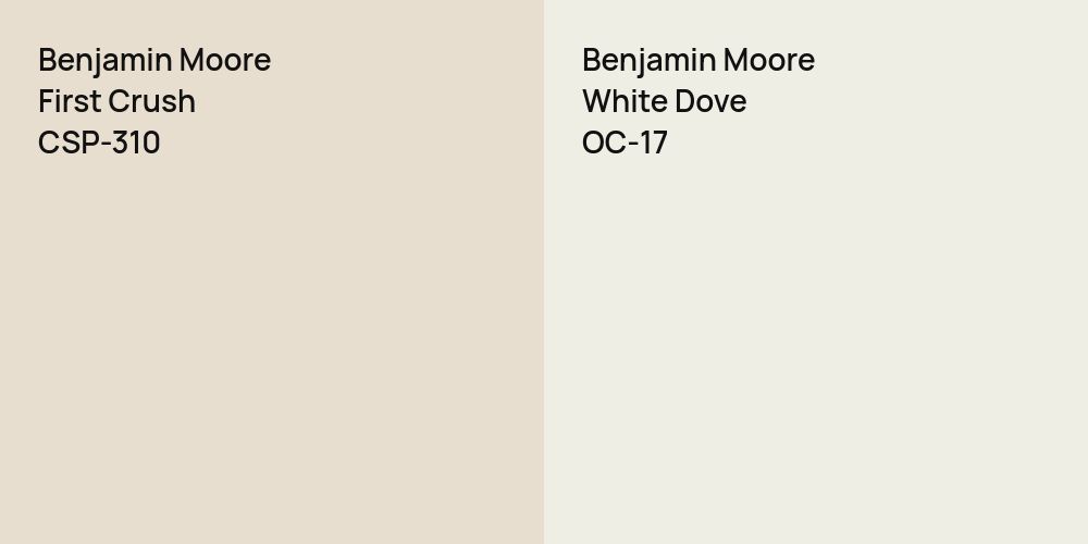 Benjamin Moore First Crush vs. Benjamin Moore White Dove