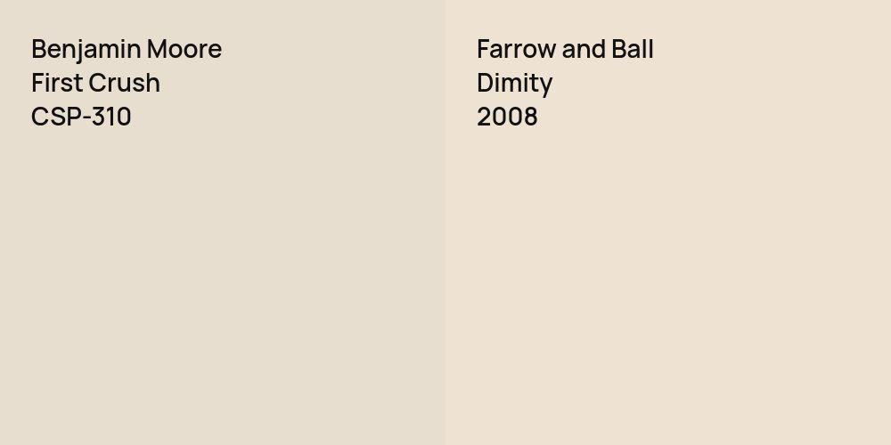 Benjamin Moore First Crush vs. Farrow and Ball Dimity