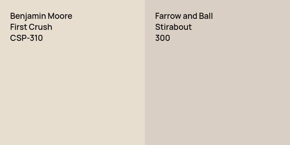 Benjamin Moore First Crush vs. Farrow and Ball Stirabout