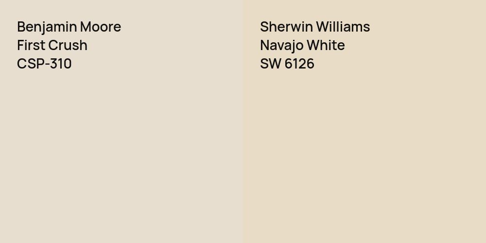 Benjamin Moore First Crush vs. Sherwin Williams Navajo White