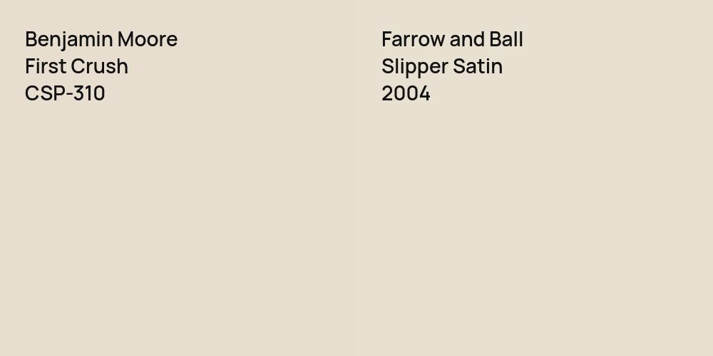 Benjamin Moore First Crush vs. Farrow and Ball Slipper Satin