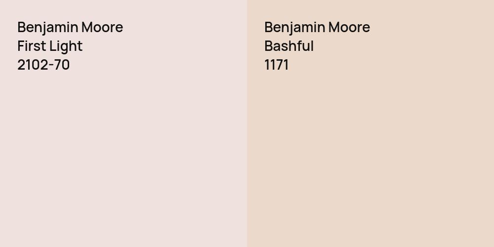 Benjamin Moore First Light vs. Benjamin Moore Bashful