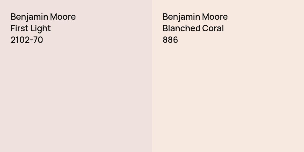 Benjamin Moore First Light vs. Benjamin Moore Blanched Coral