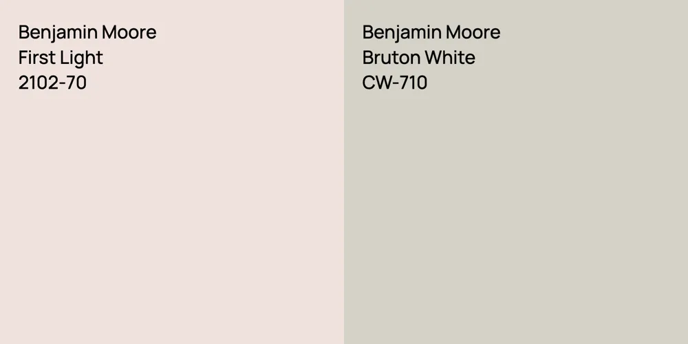 Benjamin Moore First Light vs. Benjamin Moore Bruton White