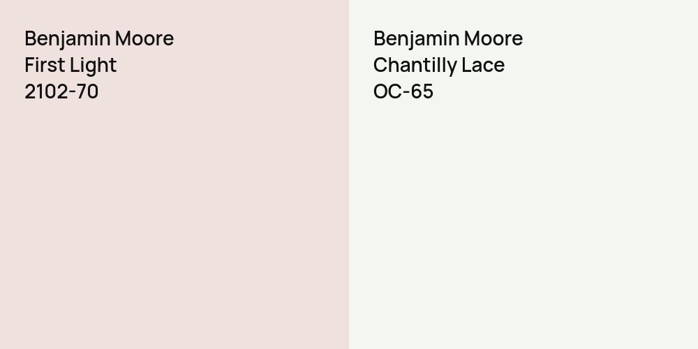 Benjamin Moore First Light vs. Benjamin Moore Chantilly Lace