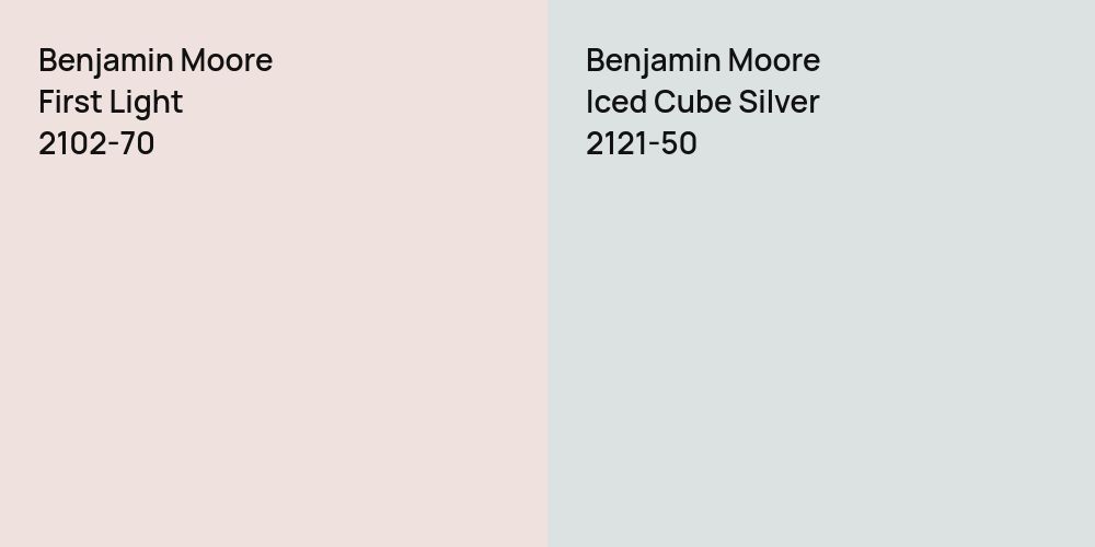 Benjamin Moore First Light vs. Benjamin Moore Iced Cube Silver