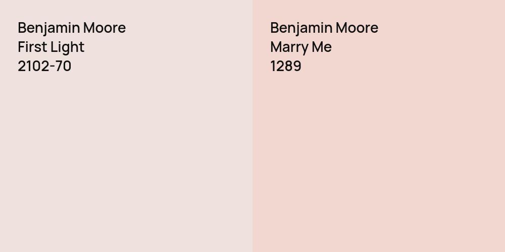 Benjamin Moore First Light vs. Benjamin Moore Marry Me