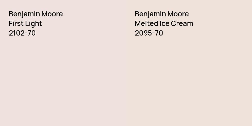 Benjamin Moore First Light vs. Benjamin Moore Melted Ice Cream