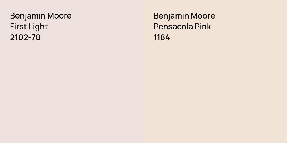 Benjamin Moore First Light vs. Benjamin Moore Pensacola Pink