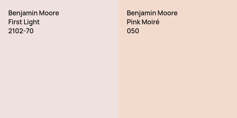 Benjamin Moore First Light vs. Benjamin Moore Pink Moiré