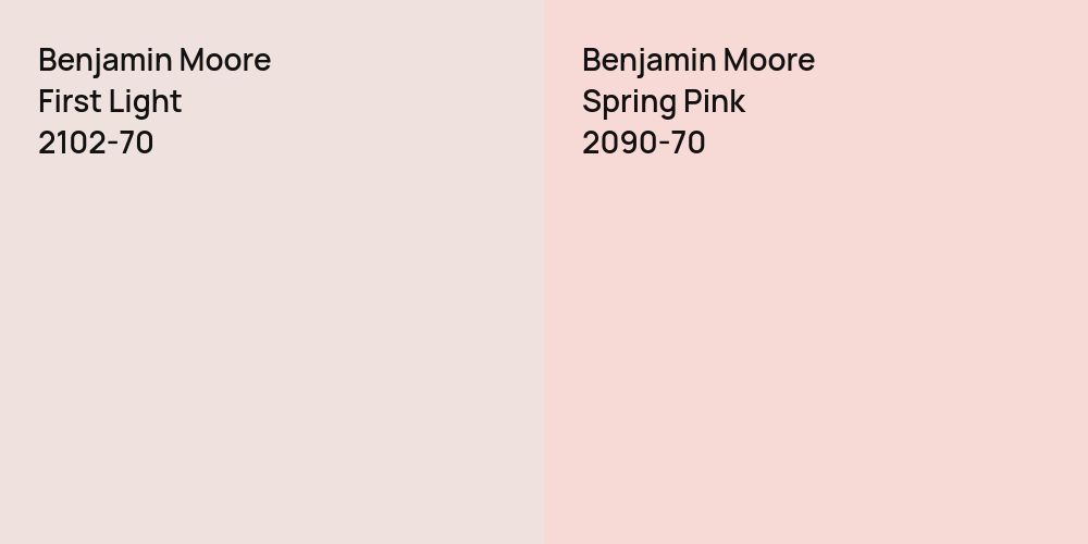 Benjamin Moore First Light vs. Benjamin Moore Spring Pink