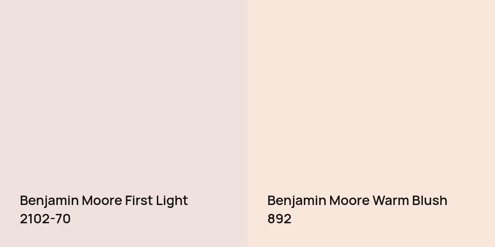 Benjamin Moore First Light vs. Benjamin Moore Warm Blush