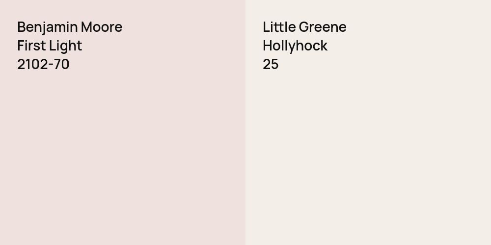 Benjamin Moore First Light vs. Little Greene Hollyhock