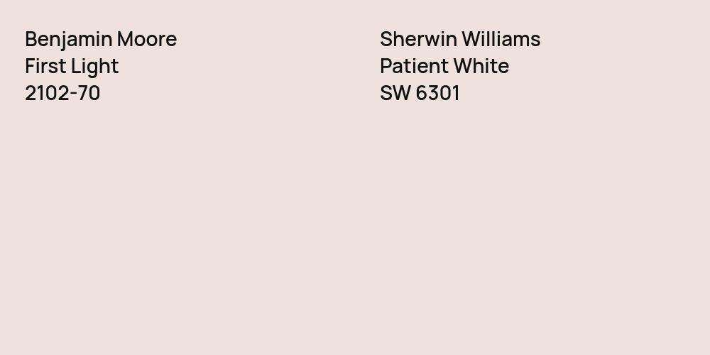 Benjamin Moore First Light vs. Sherwin Williams Patient White