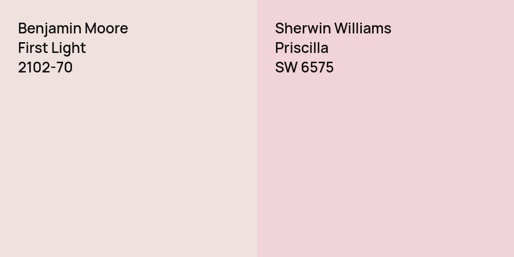 Benjamin Moore First Light vs. Sherwin Williams Priscilla