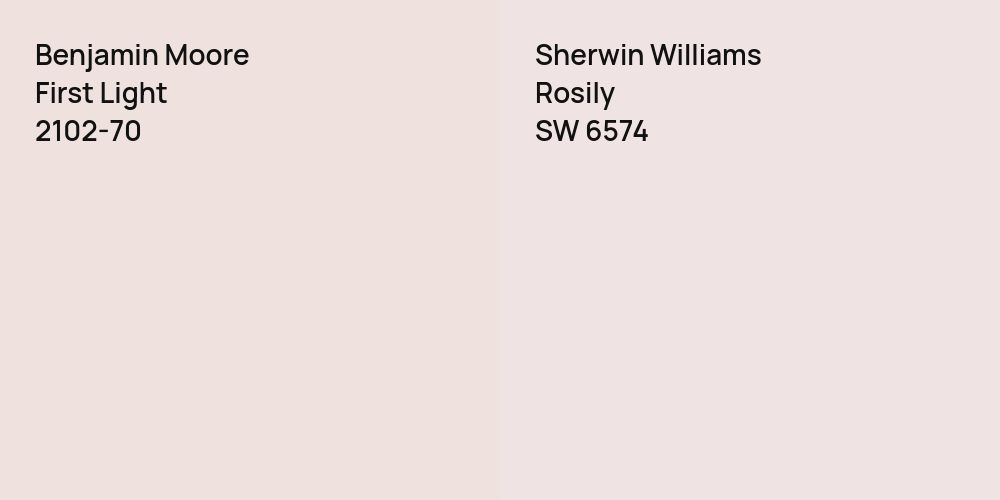 Benjamin Moore First Light vs. Sherwin Williams Rosily