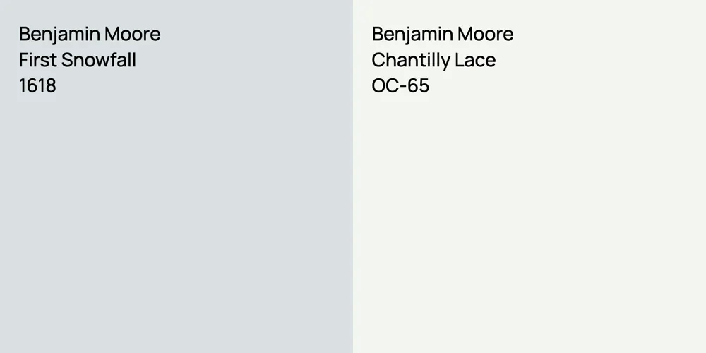 Benjamin Moore First Snowfall vs. Benjamin Moore Chantilly Lace