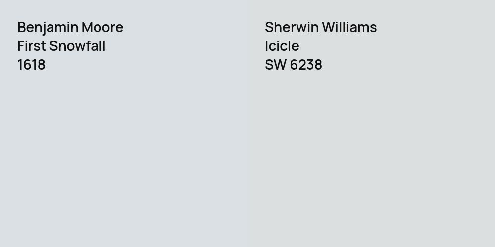 Benjamin Moore First Snowfall vs. Sherwin Williams Icicle