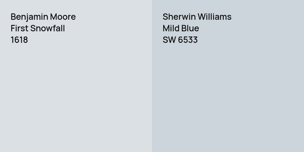 Benjamin Moore First Snowfall vs. Sherwin Williams Mild Blue