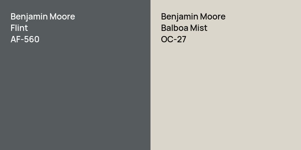 Benjamin Moore Flint vs. Benjamin Moore Balboa Mist