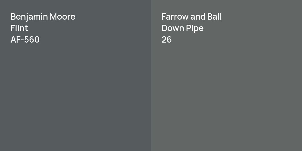 Benjamin Moore Flint vs. Farrow and Ball Down Pipe