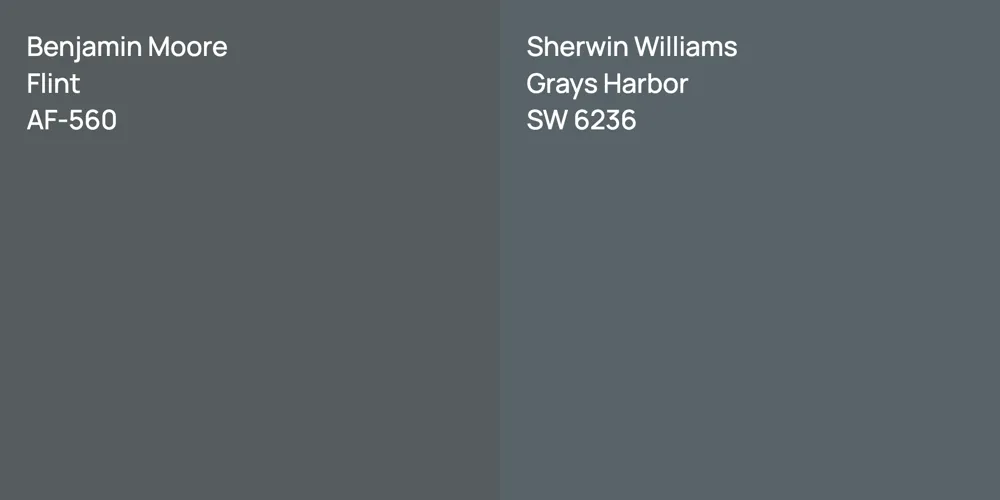 Benjamin Moore Flint vs. Sherwin Williams Grays Harbor