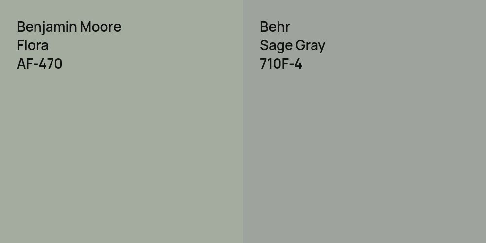 Benjamin Moore Flora vs. Behr Sage Gray