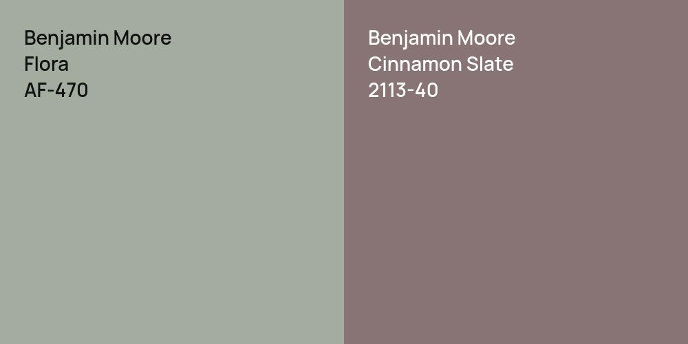 Benjamin Moore Flora vs. Benjamin Moore Cinnamon Slate