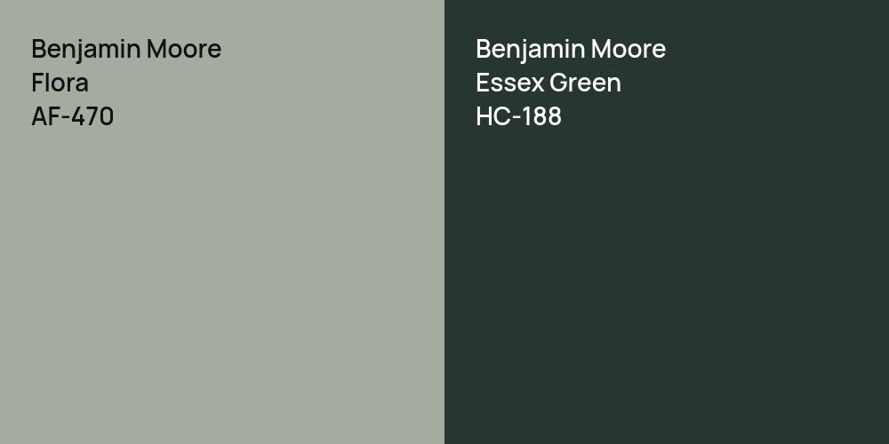 Benjamin Moore Flora vs. Benjamin Moore Essex Green