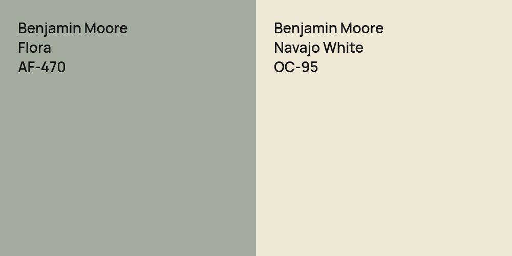 Benjamin Moore Flora vs. Benjamin Moore Navajo White