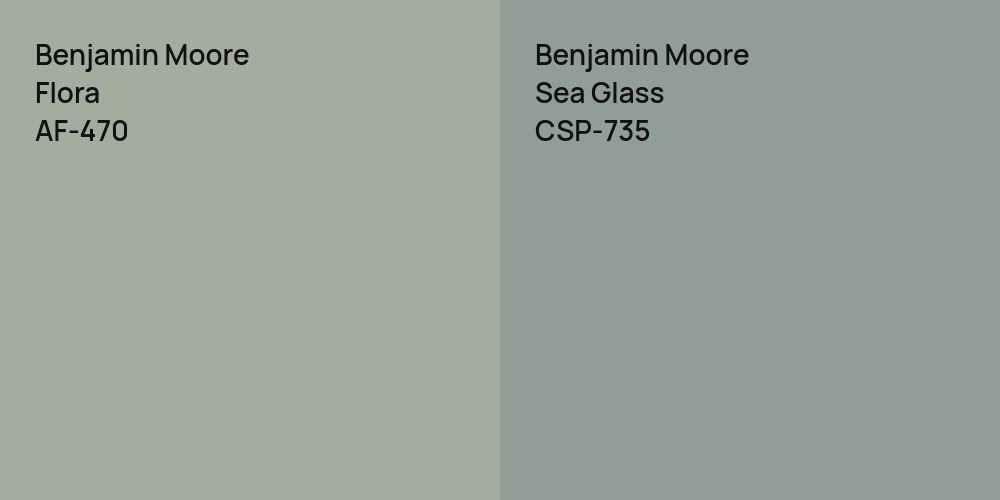 Benjamin Moore Flora vs. Benjamin Moore Sea Glass