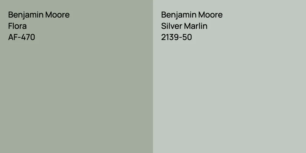 Benjamin Moore Flora vs. Benjamin Moore Silver Marlin