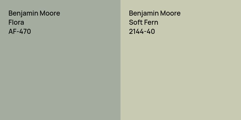 Benjamin Moore Flora vs. Benjamin Moore Soft Fern