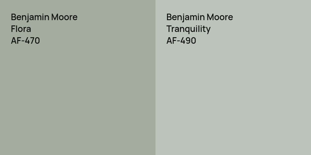 Benjamin Moore Flora vs. Benjamin Moore Tranquility