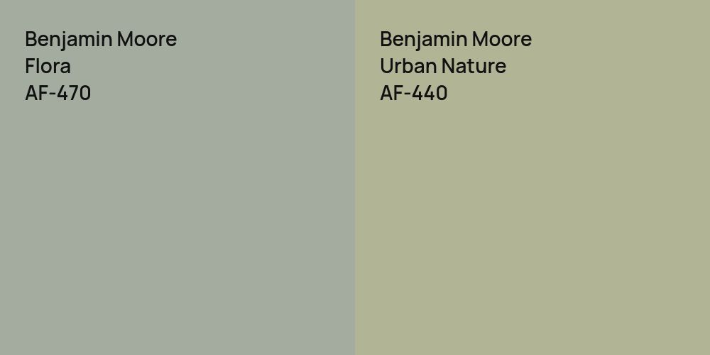 Benjamin Moore Flora vs. Benjamin Moore Urban Nature