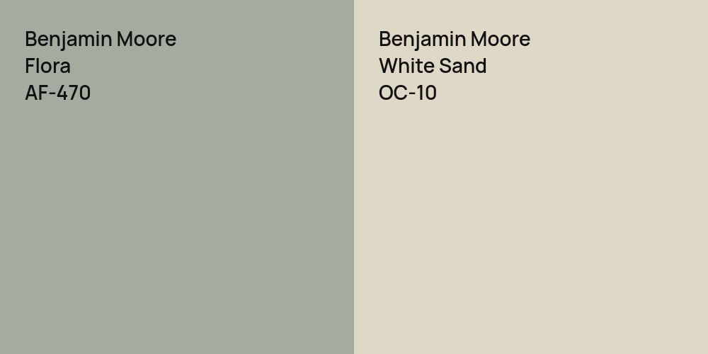 Benjamin Moore Flora vs. Benjamin Moore White Sand