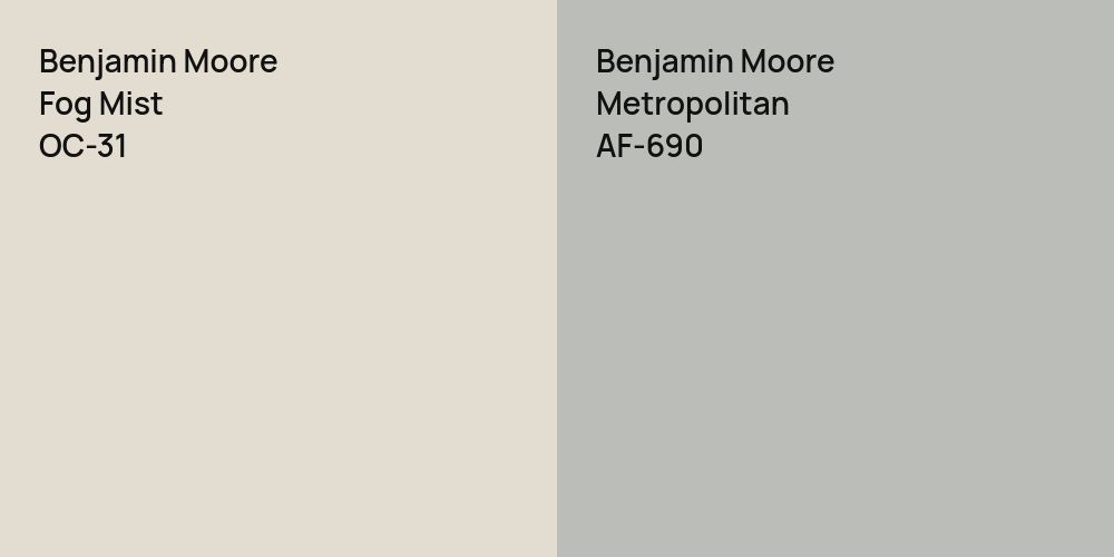 Benjamin Moore Fog Mist vs. Benjamin Moore Metropolitan