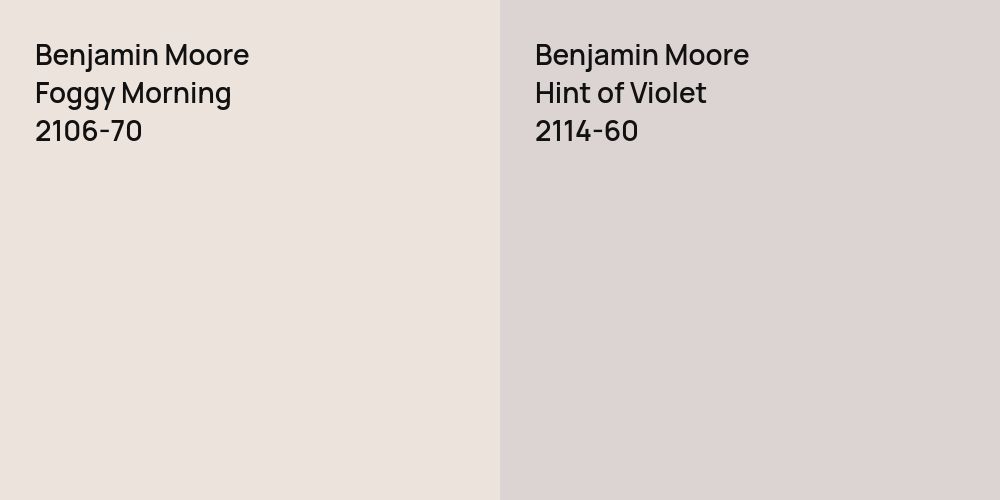 Benjamin Moore Foggy Morning vs. Benjamin Moore Hint of Violet