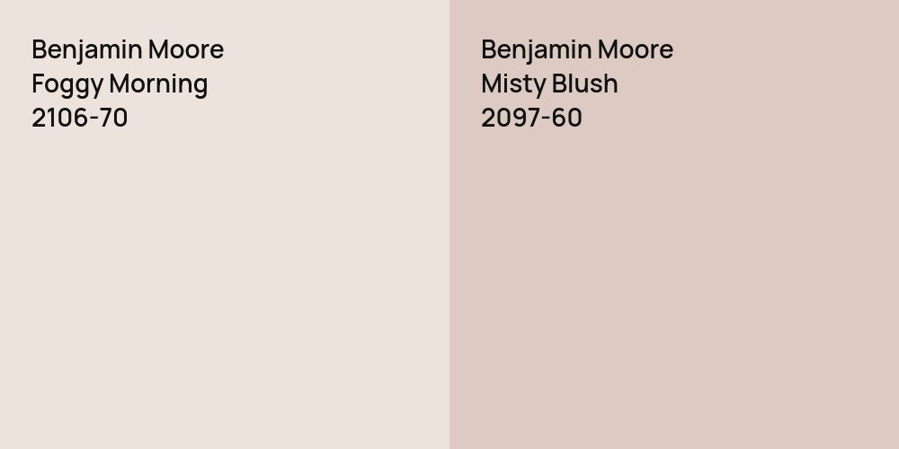 Benjamin Moore Foggy Morning vs. Benjamin Moore Misty Blush