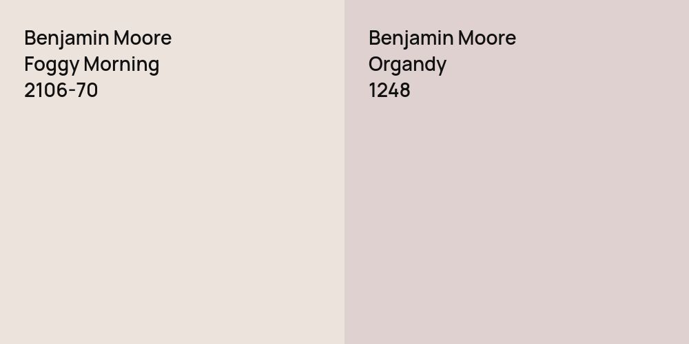 Benjamin Moore Foggy Morning vs. Benjamin Moore Organdy