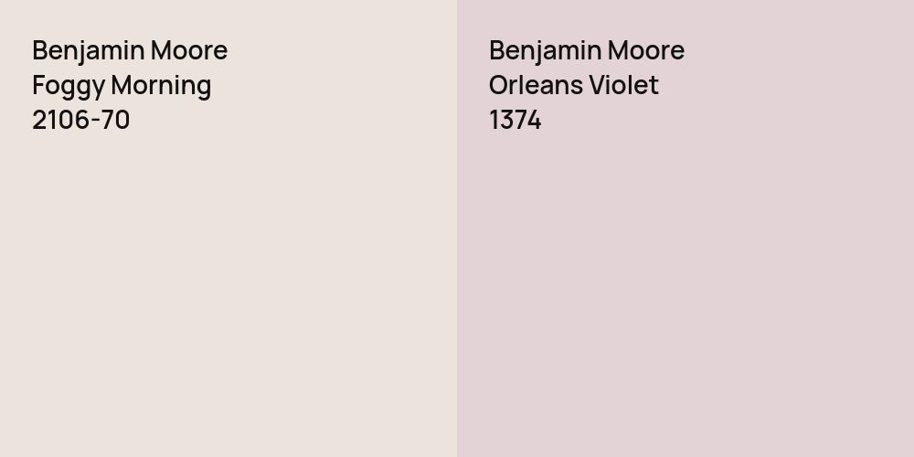 Benjamin Moore Foggy Morning vs. Benjamin Moore Orleans Violet